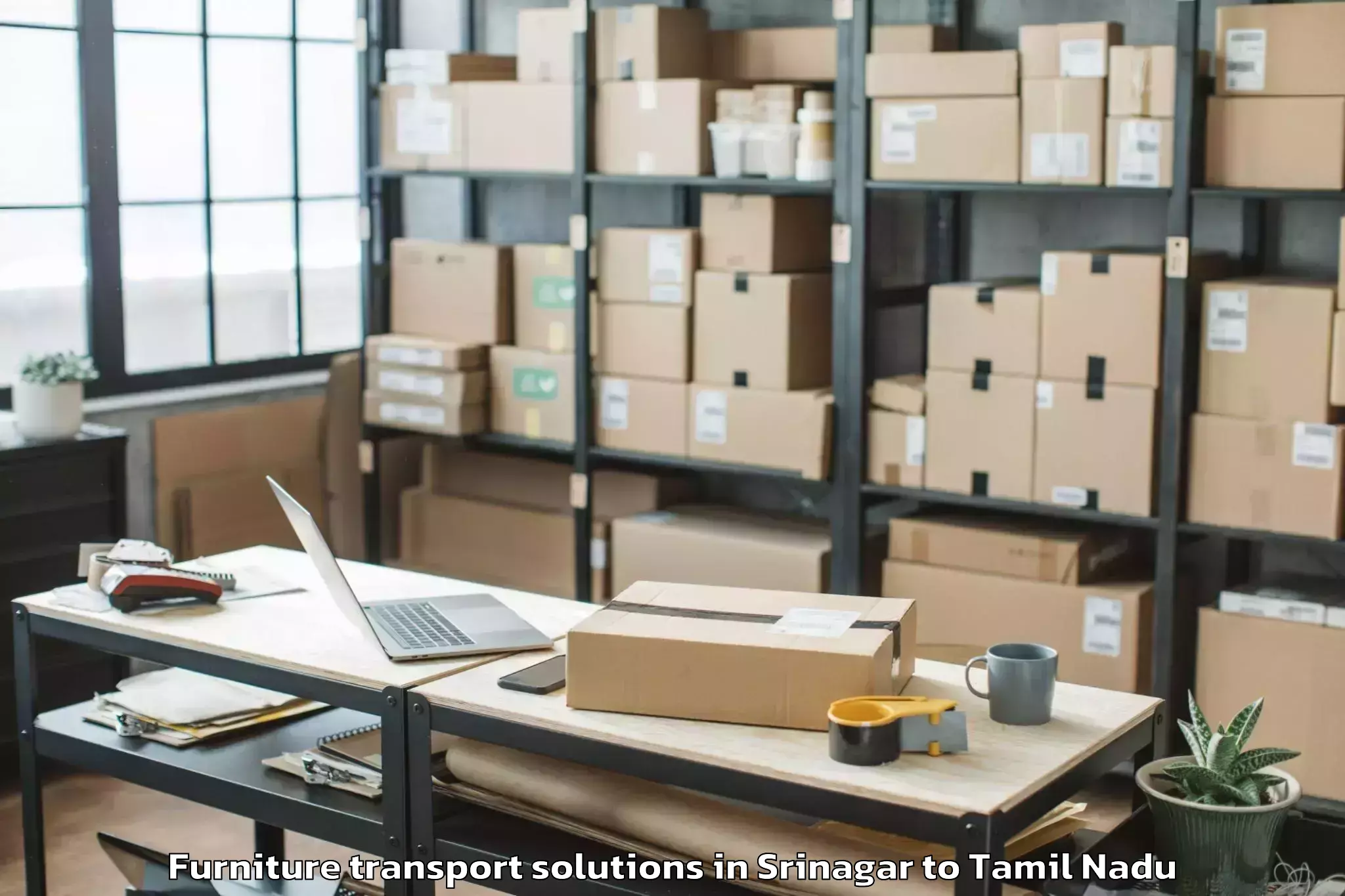 Expert Srinagar to Chinnamanur Furniture Transport Solutions